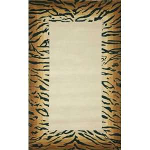   Rugs Seville Tiger Border Brown Rectangle 3.60 x 5.60 Area Rug: Home