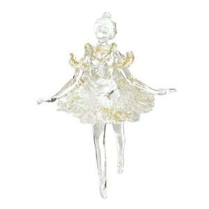  Glittered Gold Dancing Ballerina Christmas Ornament: Home 