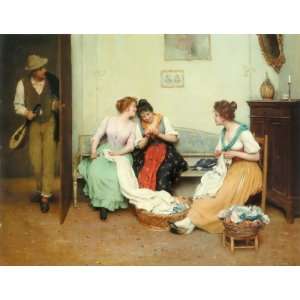   paintings   Eugene de Blaas   24 x 18 inches   The Friendly Gossips