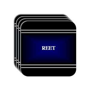 Personal Name Gift   REET Set of 4 Mini Mousepad Coasters (black 