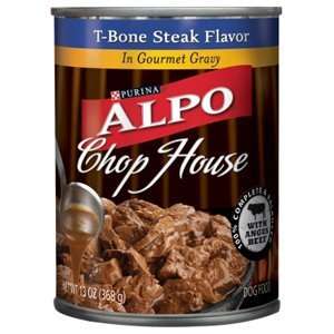  Alpo Chop House T Bone Steak, 13.2 oz   24 Pack Pet 