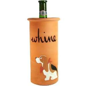    Zeppa Basset Hound Dog Clay Whine Wine Cooler: Kitchen & Dining