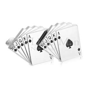  Royal Flush Poker Card Cufflinks CL 0098: Jewelry