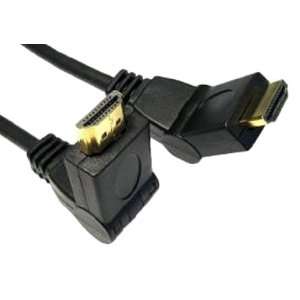  Inland 08232 6 Feet Gold 90 Degree Swivel 1.4 HDMI Cable 