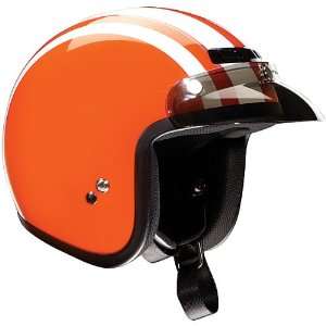   Retro Helmet , Color: Orange/White, Size: Lg 0104 0898: Automotive