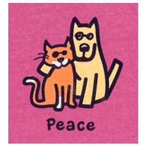  Life Is Good Peace Cat And Dog Short Sleeve Toddler Girls 