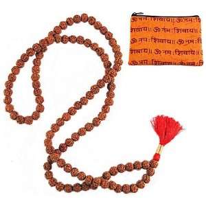  RUDRAKSHA 108 MALA BEADS ~ w/ Om Namah Shivaya Mantra 