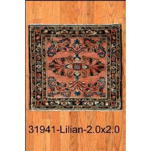    2x2 Hand Knotted Lilian Persian Rug   20x20: Home & Kitchen