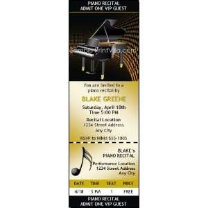  Piano Recital Party Ticket Invitation Health & Personal 