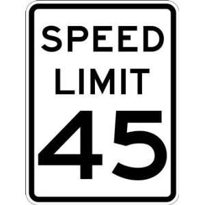  45 MPH SPEED LIMIT Signs   18x24: Home Improvement