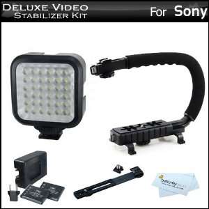  Deluxe LED Video Light + Video Stabilizer Kit For Sony HDR 