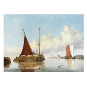  Barge Carrying Reeds on the Norfolk Broads Giclee Poster 