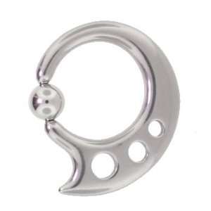    10G   Custom Drilled Flare Captive Bead Rings 10 Gauge: Jewelry