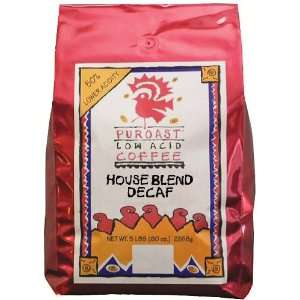 Puroast Low Acid Coffee Low Acid House Blend Natural Decaf Grind Whole 