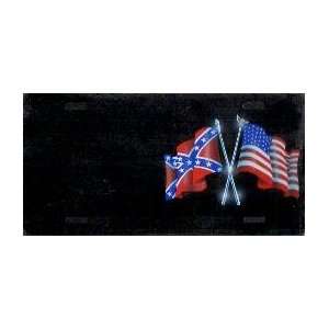  AMERICAN/REBEL FLAGS License Plate 1195: Automotive