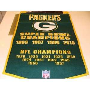Green Bay Packers Super Bowl Champs 45 Legends Banner   NFL Banners 