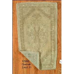    1x3 Hand Knotted Oushak Turkey Rug   111x311