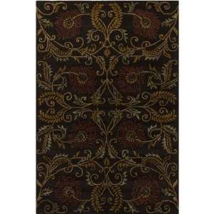 Chandra Rugs INT 13491 INT Brown Floral Contemporary Rug Size 5 x 7 