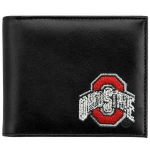   Buckeyes Black Leather Embroidered Billfold Wallet: Sports & Outdoors