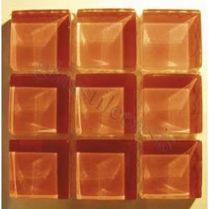   Orange Crystile Solids Glossy Glass Tile   14340