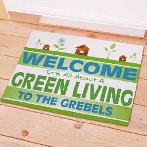  Green Living Personalized Go Green Doormat Patio, Lawn 