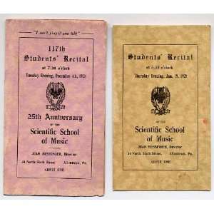   of Music Allentown PA   Recital Programs   1928 