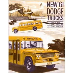  1961 DODGE SCHOOL BUS CHASSIS Sales Brochure Book 