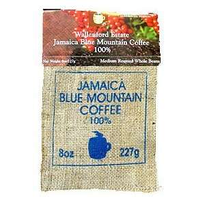 Jamaica Blue Mountain Coffee 8oz Burlap Bag:  Grocery 