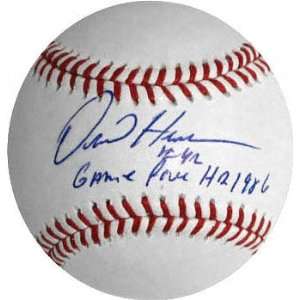  Dave Henderson Autographed Baseball with 1986 Playoff Game 