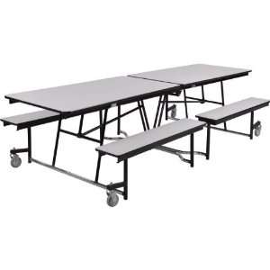  NPS MTFB10 MDF PE Mobile Cafeteria Fixed Bench Table w 