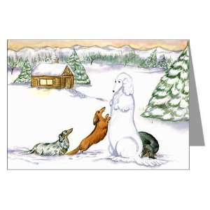 Longhaired Snow Doxies Christmas Cards 10 Dachshund Greeting Cards Pk 