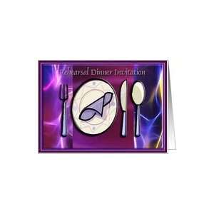  Rehearsal Dinner Invitation / Place Setting / Purple and 