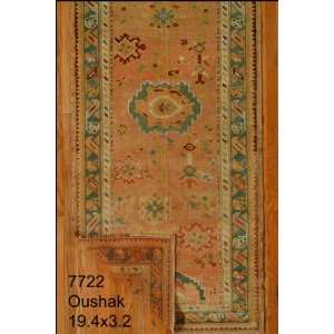    3x19 Hand Knotted Oushak Turkey Rug   32x190