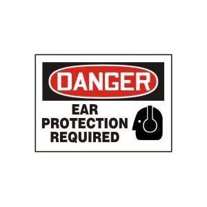  DANGER EAR PROTECTION REQUIRED (W/GRAPHIC) Sign   10 x 14 