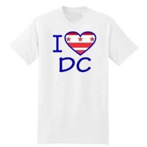  I Love (Heart) Washington DC Flag White T Shirt by BBG 