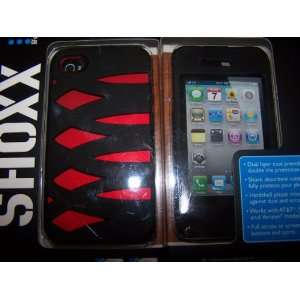  Lifeworks Shoxx iPhone 4/4s Case Black Red: Cell Phones 