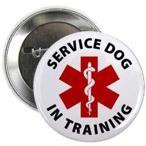 SERVICE DOG IN TRAINING Med Alert 2.25 Pinback Button 
