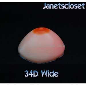   Silicone Breast Form Pair #5 Size 34D Wide Mastectomy Quality: Beauty