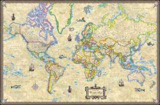   Style World Wall Map Poster 50x38   Laminated 024327692120  