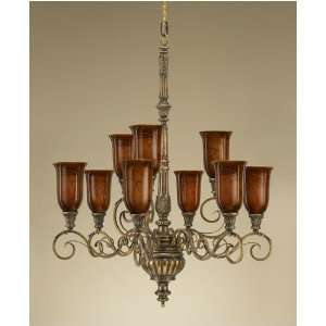  Murray Feiss F2184/6+3FG Viola Leaf 9 Light Chandelier in 