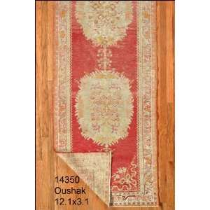  3x12 Hand Knotted Oushak Turkey Rug   31x121