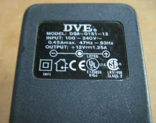 DVE DSA 0151 12 AC Adapter Power Supply 12V 0.25A  