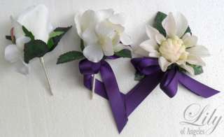 17pcs Wedding Bridal Bouquet Flower Bride Decoration Package PURPLE 