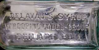 1910s Delavaus Syrup Embossed Medicine Bottle  