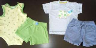 75 Used Baby Boy 3/6 & 6 Months Summer Outfits Shirt Shorts Onsies 