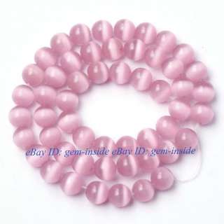 8mm Round Shape Pink Cat eye semi precious Beads strand  
