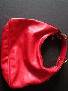 GUCCI Red Horsebit Leather   Designer Handbag  