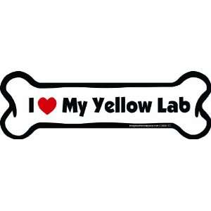   Car Magnet, I Love My Lab (Yellow Lab), 2 Inch by 7 Inch: Pet Supplies