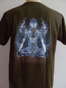 YOGA Mens T Shirt OM Hindu India Meditation Army L #Y02  