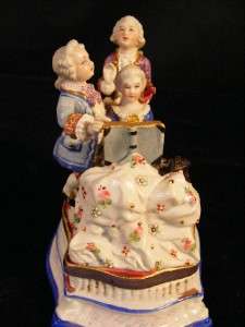   FIGURAL PORCELAIN INKWELL   3 MUSICIANS AT PIANO BY CONTA & BOEHME